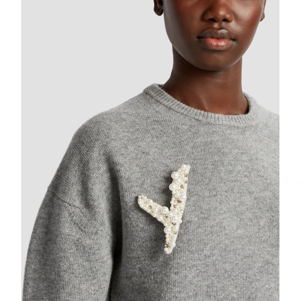 Erdem Pearl Alphabet Brooch Y | Brooches & Pins | Coveti