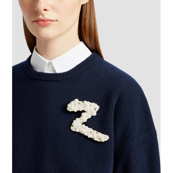 Erdem Pearl Alphabet Brooch Z | Brooches & Pins | Coveti
