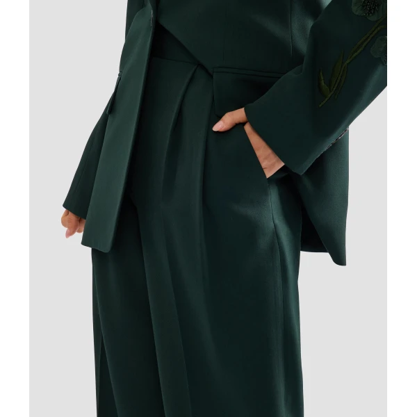 Erdem Pleatable Wool Wide Leg Trouser | Wide leg pants | Coveti