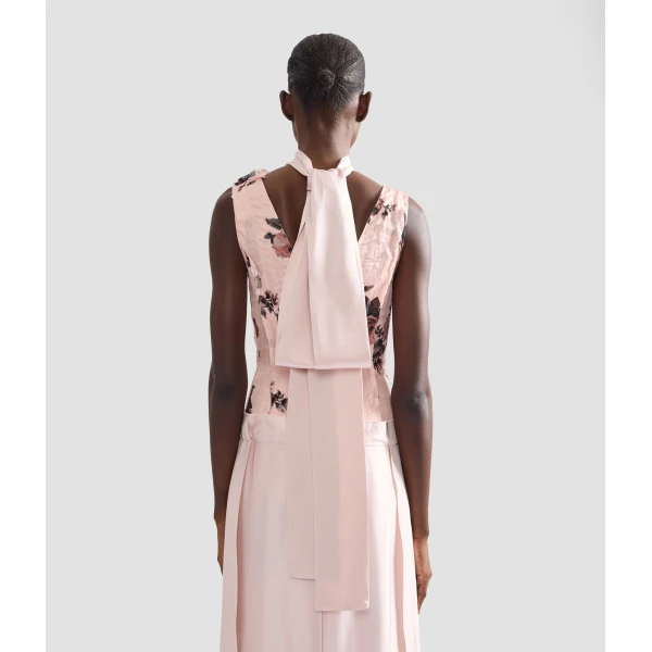 Erdem Satin Cady Neck Scarf in Pink | Scarves | Coveti