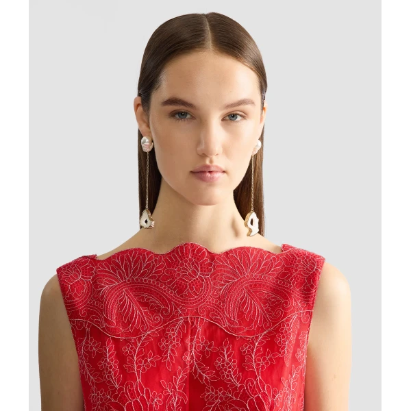 Erdem Stone Drop Earring in White Agate | Earrings | Coveti