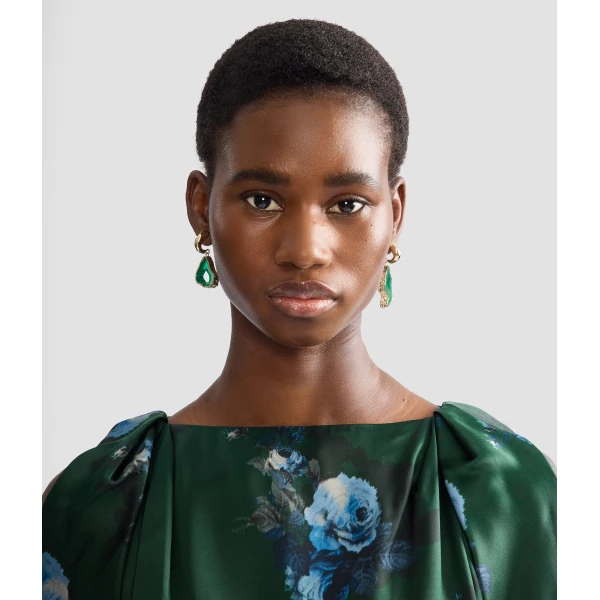 Erdem Stone Earring in Green Agate | Earrings | Coveti