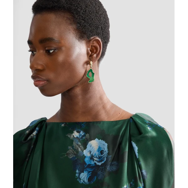 Erdem Stone Earring in Green Agate | Earrings | Coveti