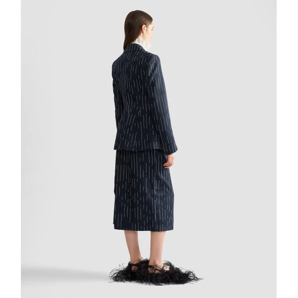 Erdem Stripe Tailoring Fitted Blazer | Blazers | Coveti