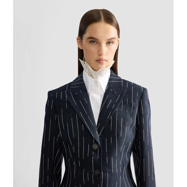 Erdem Stripe Tailoring Fitted Blazer | Blazers | Coveti