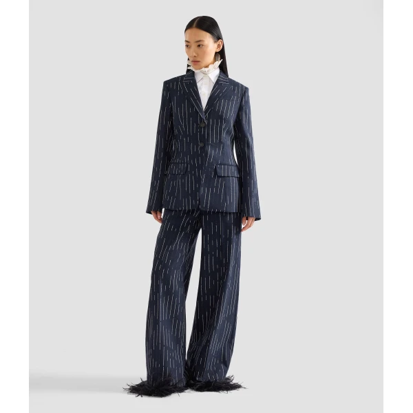 Erdem Stripe Tailoring Wide Leg Trouser | Wide leg pants | Coveti
