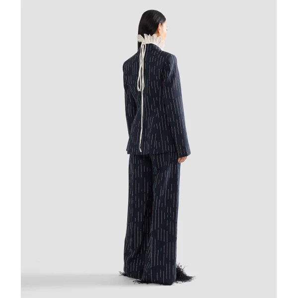 Erdem Stripe Tailoring Wide Leg Trouser | Wide leg pants | Coveti