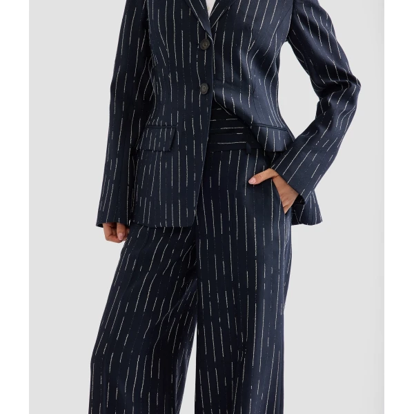 Erdem Stripe Tailoring Wide Leg Trouser | Wide leg pants | Coveti