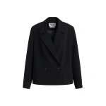 Essentiel Antwerp Black cropped double-breasted blazer 0 Essentiel Antwerp Black cropped double-breasted blazer | Blazers | Coveti
