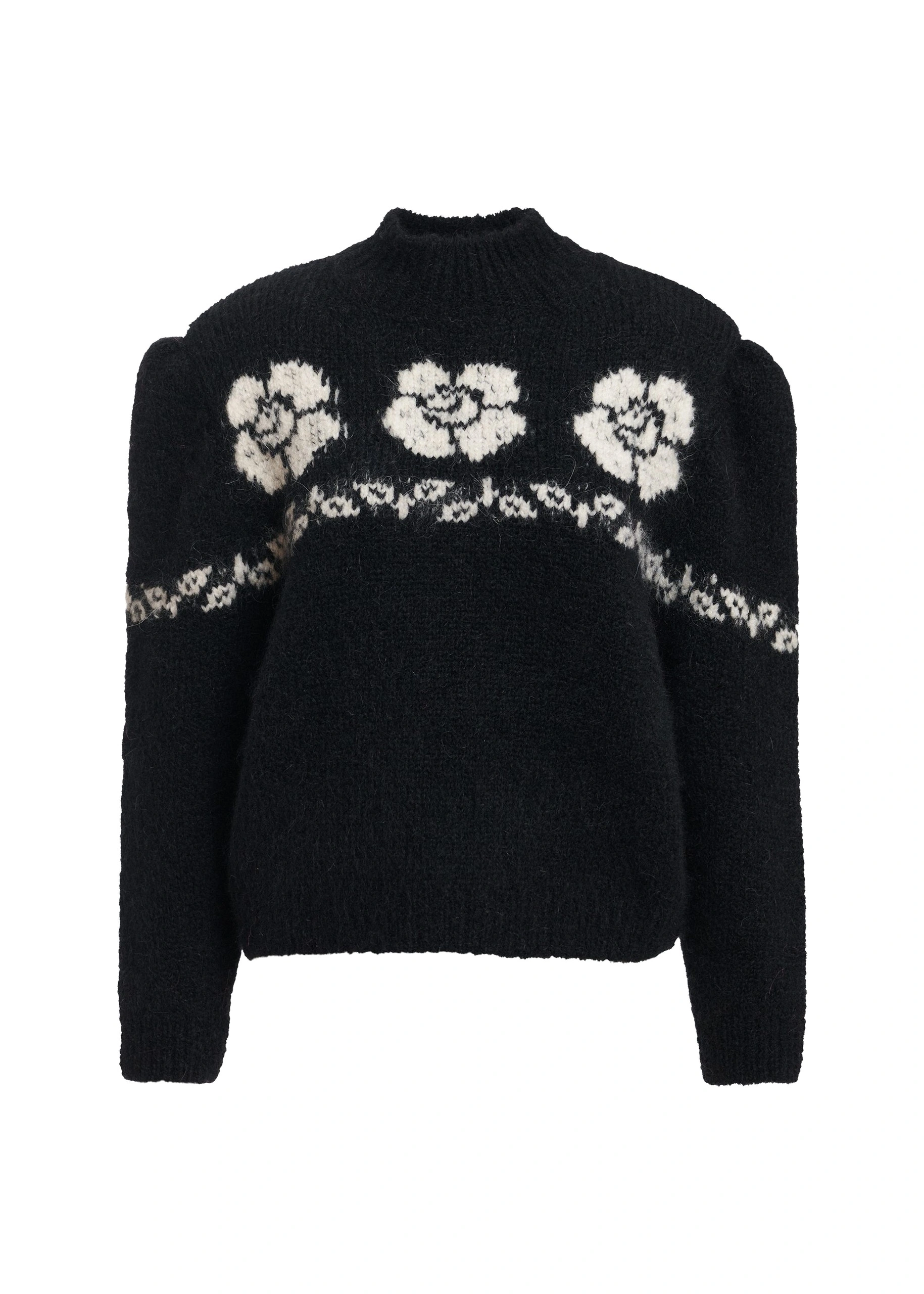 Essentiel Antwerp Black floral-jacquard sweater 0 Essentiel Antwerp Black floral-jacquard sweater | Sweaters | Coveti