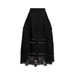 Essentiel Antwerp Black lace-trimmed maxi skirt | Maxi Skirts | Coveti