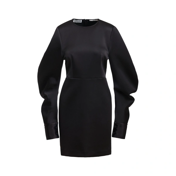 Black mini dress with voluminous sleeves