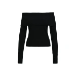 Essentiel Antwerp Black off-shoulder sweater | Sweaters | Coveti