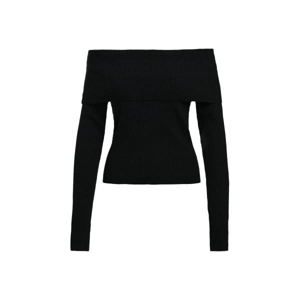 Black off-shoulder sweater