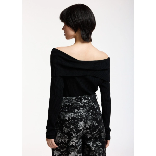 Essentiel Antwerp Black off-shoulder sweater | Sweaters | Coveti