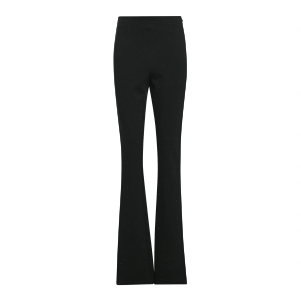 Black rhinestone-embellished flared pants