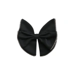 Essentiel Antwerp Black rhinestone-trimmed bow brooch | Brooches & Pins | Coveti