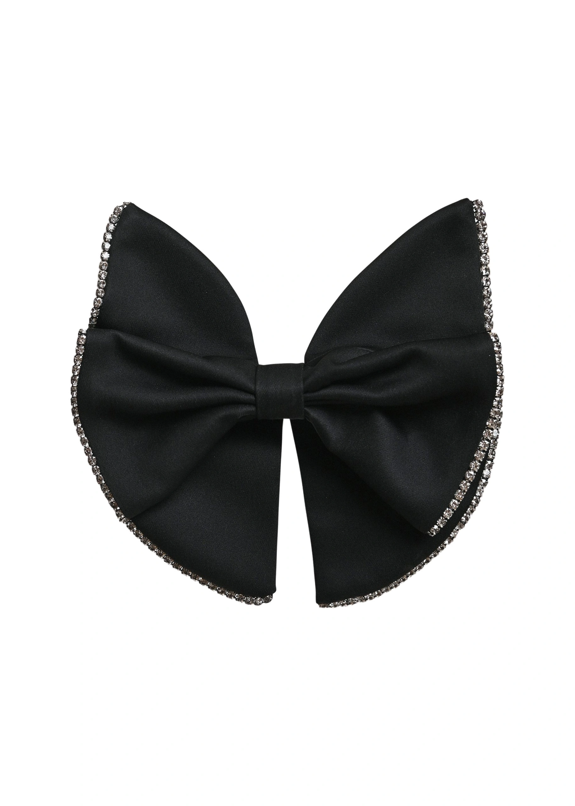 Essentiel Antwerp Black rhinestone-trimmed bow brooch 0 Essentiel Antwerp Black rhinestone-trimmed bow brooch | Brooches & Pins | Coveti