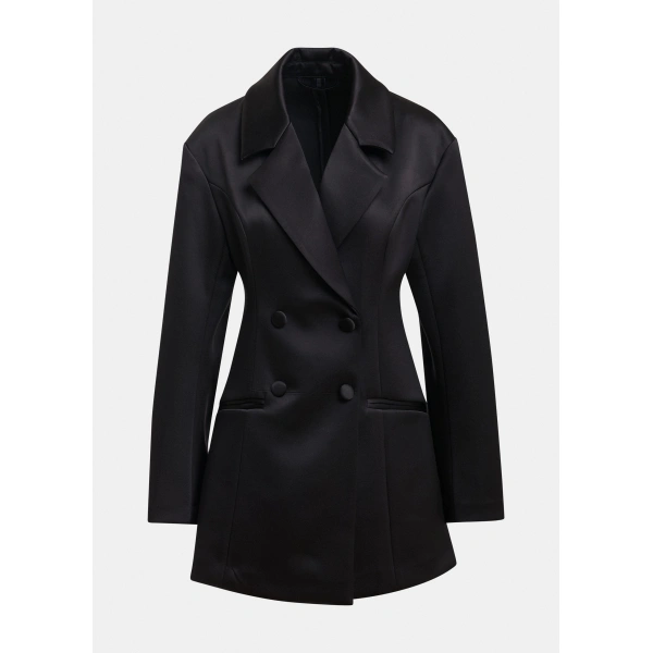 Essentiel Antwerp Black satin blazer mini dress | Mini Dresses | Coveti