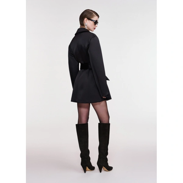 Essentiel Antwerp Black satin blazer mini dress | Mini Dresses | Coveti