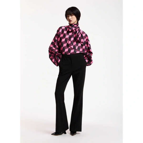 Essentiel Antwerp Black trumpet-shaped tailored pants | Tailored Pants | Coveti