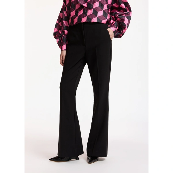 Essentiel Antwerp Black trumpet-shaped tailored pants | Tailored Pants | Coveti