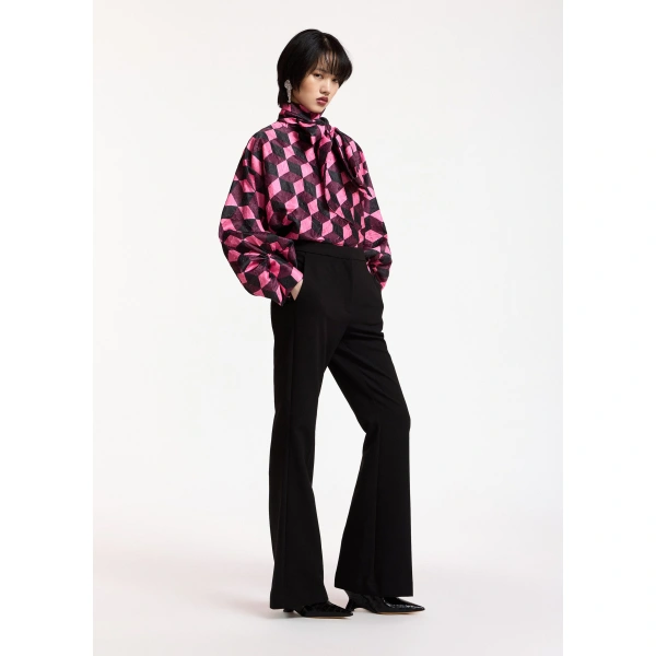 Essentiel Antwerp Black trumpet-shaped tailored pants | Tailored Pants | Coveti