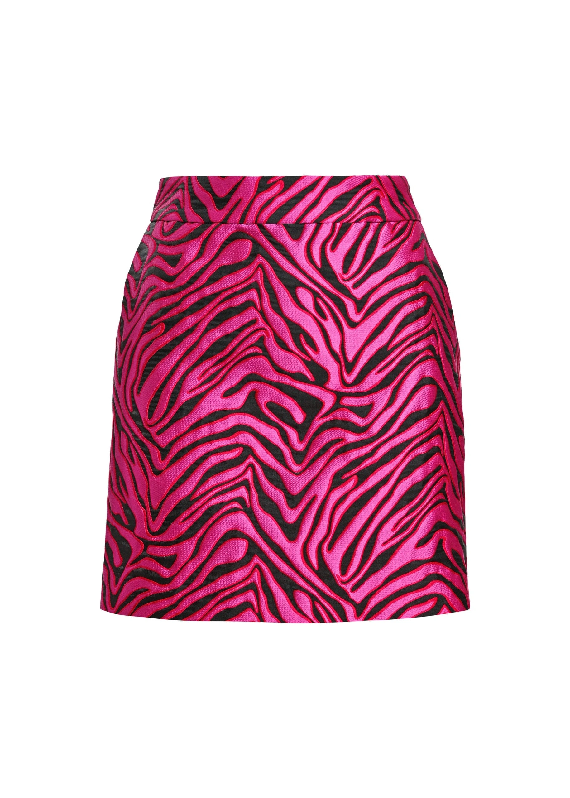 Essentiel Antwerp Bright pink zebra-jacquard mini skirt 0 Essentiel Antwerp Bright pink zebra-jacquard mini skirt | Mini Skirts | Coveti