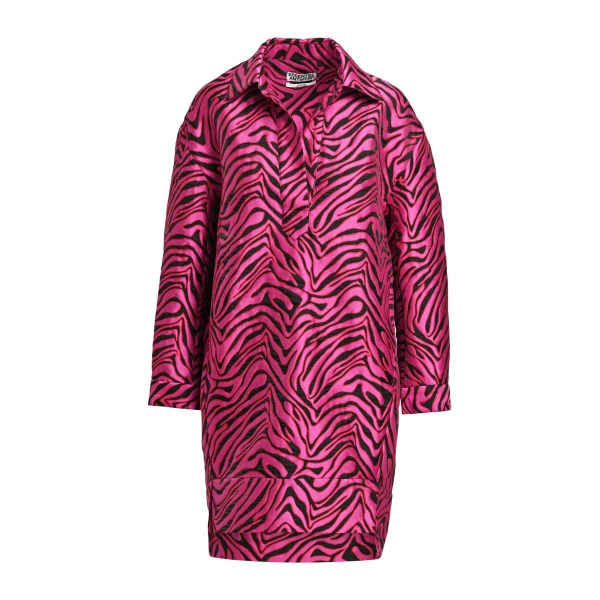 Bright pink zebra-print mini dress