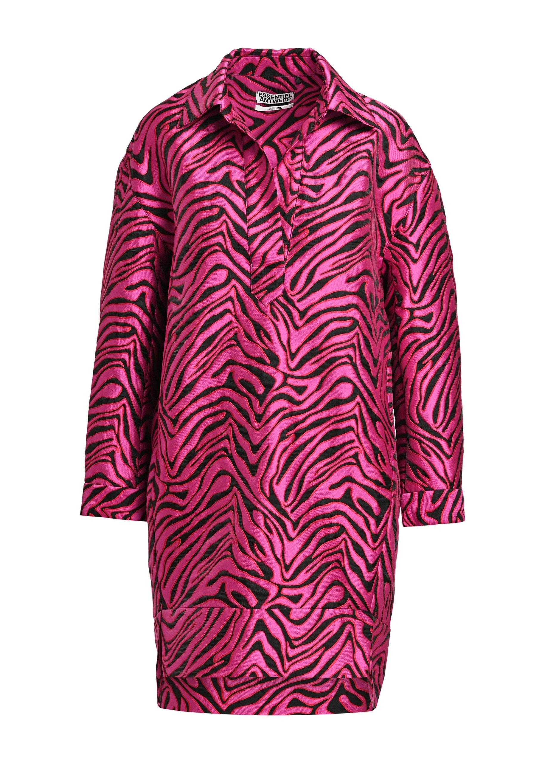 Essentiel Antwerp Bright pink zebra-print mini dress 0 Essentiel Antwerp Bright pink zebra-print mini dress | Mini Dresses | Coveti