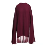 Essentiel Antwerp Burgundy cape-effect mini dress 0 Essentiel Antwerp Burgundy cape-effect mini dress | Mini Dresses | Coveti