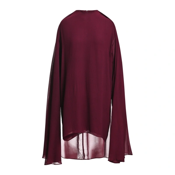 Essentiel Antwerp Burgundy cape-effect mini dress | Mini Dresses | Coveti