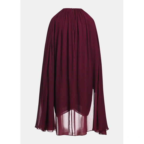 Essentiel Antwerp Burgundy cape-effect mini dress | Mini Dresses | Coveti