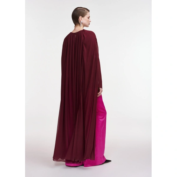 Essentiel Antwerp Burgundy cape-effect top | Blouses | Coveti
