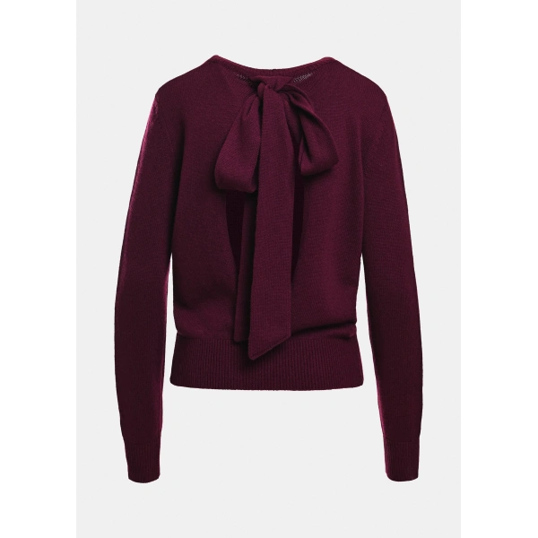 Essentiel Antwerp Burgundy sweater with back tie | Sweaters | Coveti