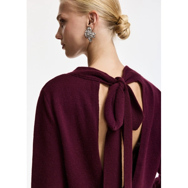 Essentiel Antwerp Burgundy sweater with back tie | Sweaters | Coveti