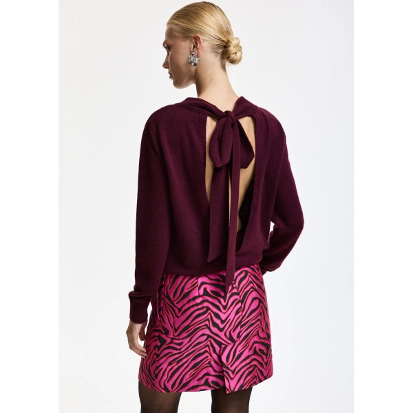 Essentiel Antwerp Burgundy sweater with back tie | Sweaters | Coveti
