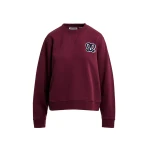 Essentiel Antwerp Burgundy sweatshirt with embroidered monogram patch Burgundy sweatshirt with embroidered monogram patch