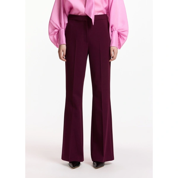 Essentiel Antwerp Burgundy trumpet-shaped tailored pants | Tailored Pants | Coveti