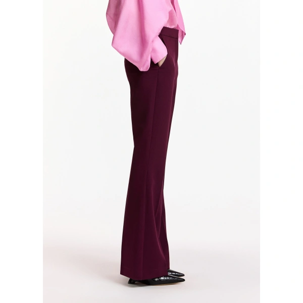 Essentiel Antwerp Burgundy trumpet-shaped tailored pants | Tailored Pants | Coveti