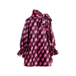 Essentiel Antwerp Geometric-print mini dress with pussy-bow | Mini Dresses | Coveti