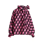 Essentiel Antwerp Geometric-print pussy-bow top | Blouses | Coveti