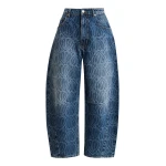 Monogram barrel-leg jeans