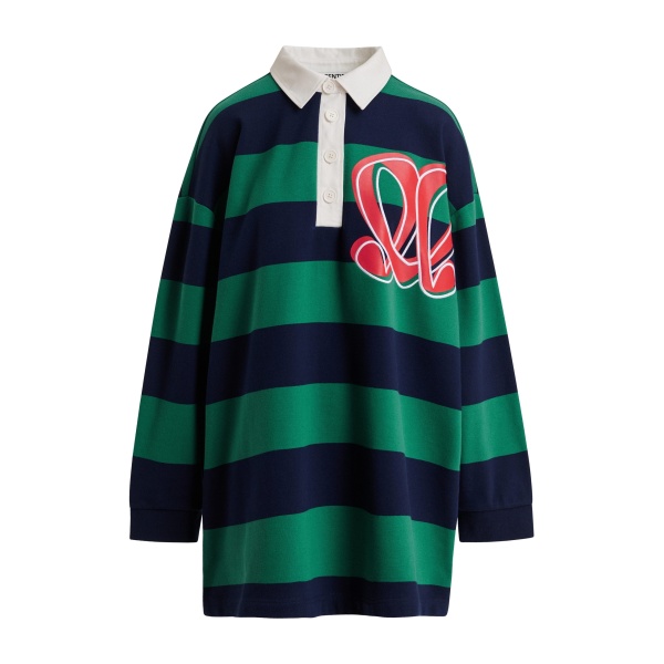 Monogram striped polo mini dress