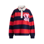 Essentiel Antwerp Monogram striped polo sweatshirt Monogram striped polo sweatshirt