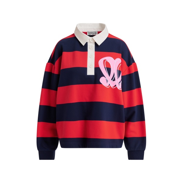 Monogram striped polo sweatshirt