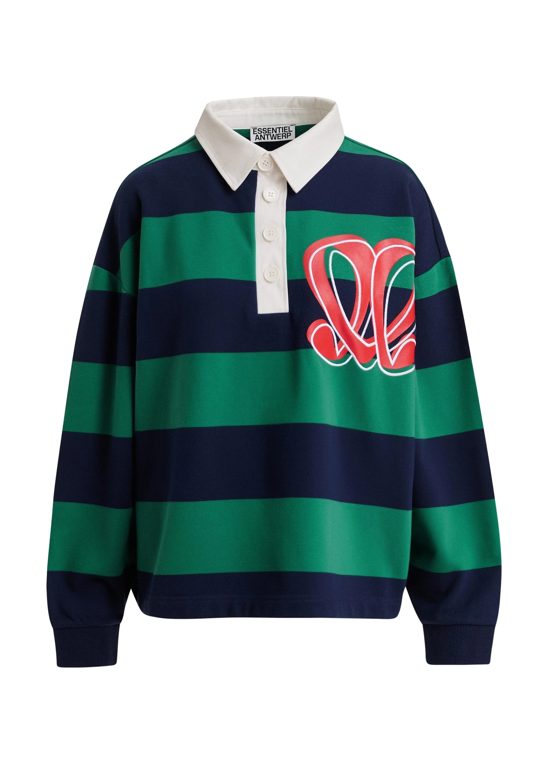 Essentiel Antwerp Monogram striped polo sweatshirt Monogram striped polo sweatshirt