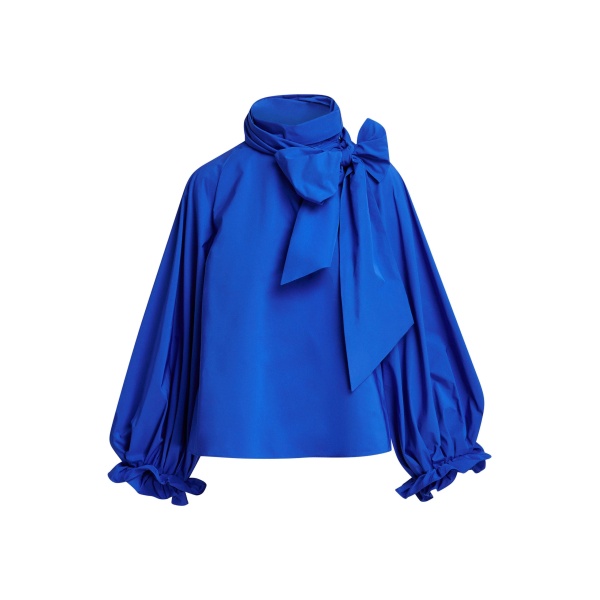 Oversized pussy-bow top
