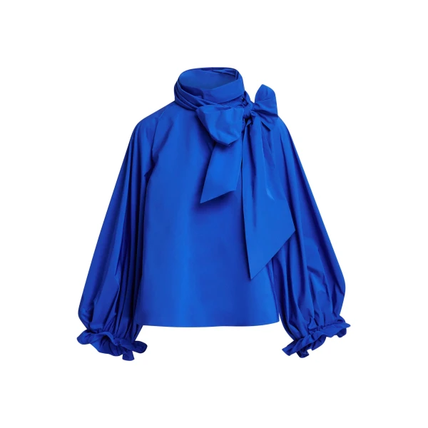 Oversized pussy-bow top