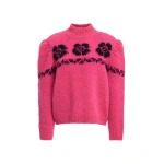Essentiel Antwerp Pink floral-jacquard sweater 0 Essentiel Antwerp Pink floral-jacquard sweater | Sweaters | Coveti